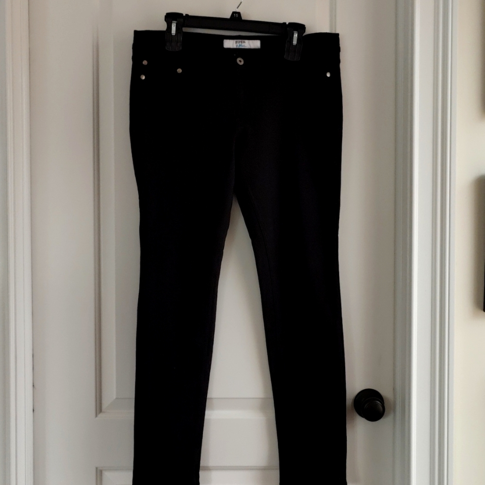 Piper blue black cotton stretch jeans
